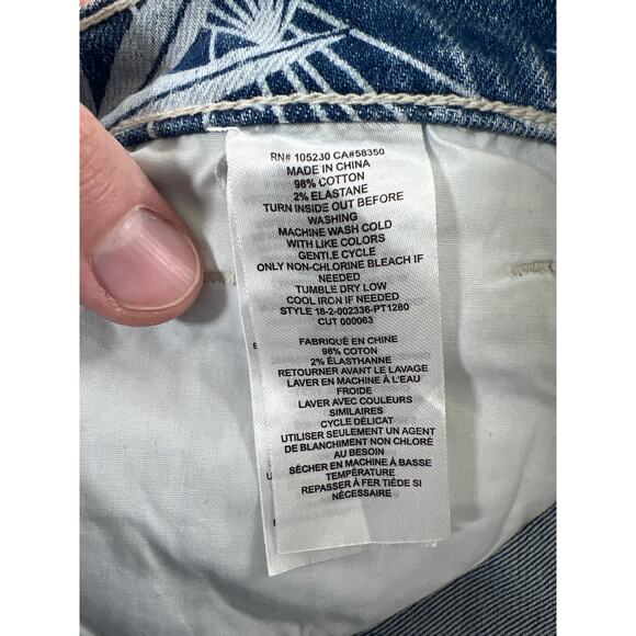 Current/Elliot The Stiletto Wily Palm Leaf Skinny Jeans 25 Everyday Casual - Picture 7 of 9